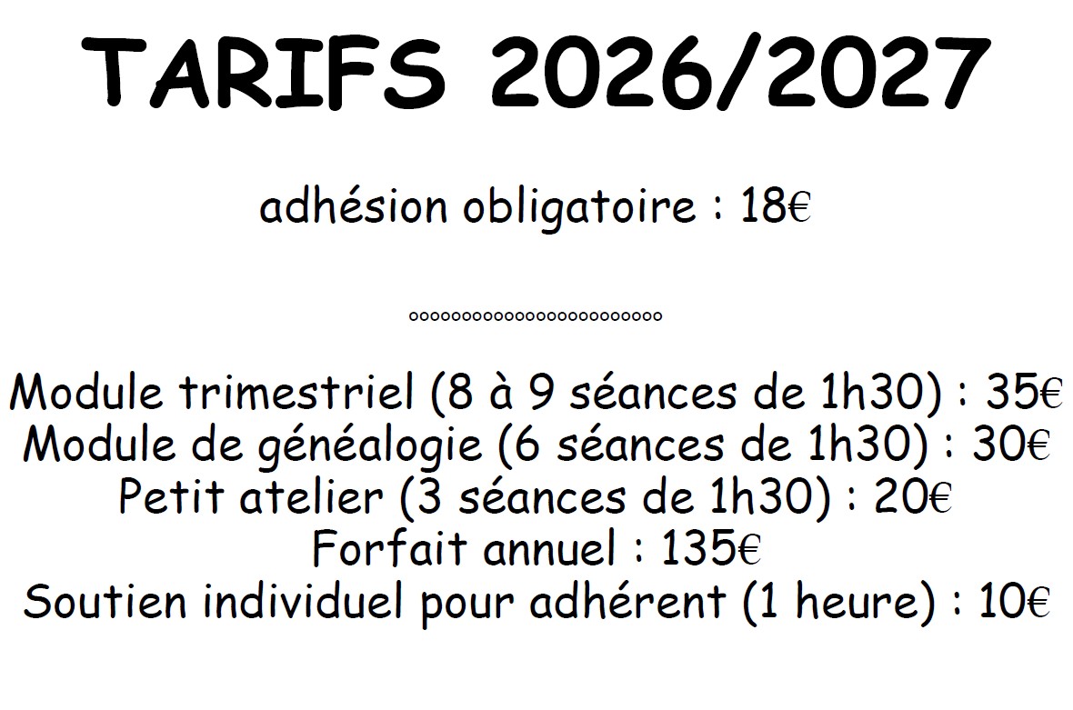 tarifs 26 27